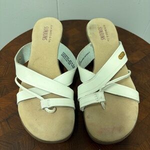 G.H. Bass & Co. Sunjuns White Leather Sandals Women's Size 6.5